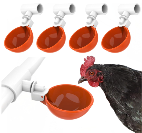 Lil'Clucker 5pc Large Automatic Chicken Waterer Cups 