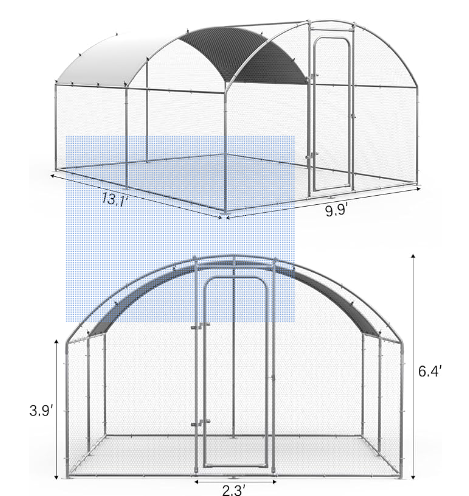 Oranland Large Metal Chicken Coop Walk-in Chicken Run