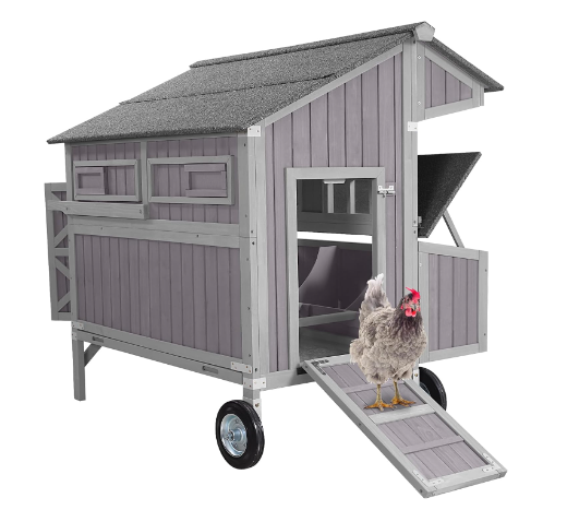 Aivituvin Chicken Coop Upgrade Durable Outdoor Chicken House with Large Wheels