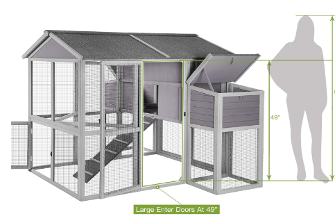 Chicken Coop with Large Nesting Box Outdoor Wooden Hen House Poultry Cage with Run (Grey-48)
Visit the GUTINNEEN Store