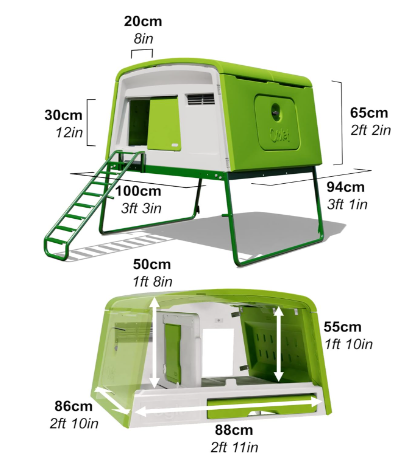 Omlet Eglu Cube Large Chicken Coop | Easy to Clean Plastic Chicken Tractor