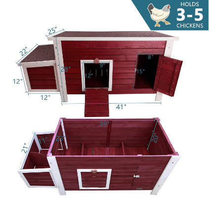 Petsfit Chicken Coop with Nesting Box,