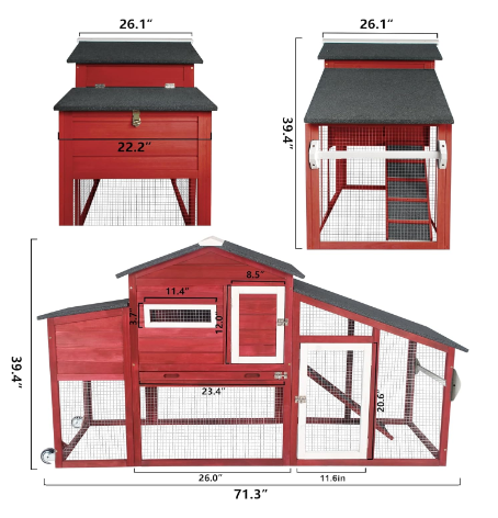 Ketive Chicken Coop Large Woooden