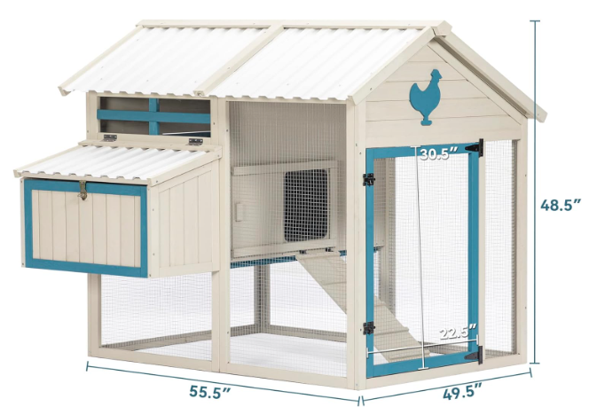 Chicken Coop Wooden Backyard Hen House 