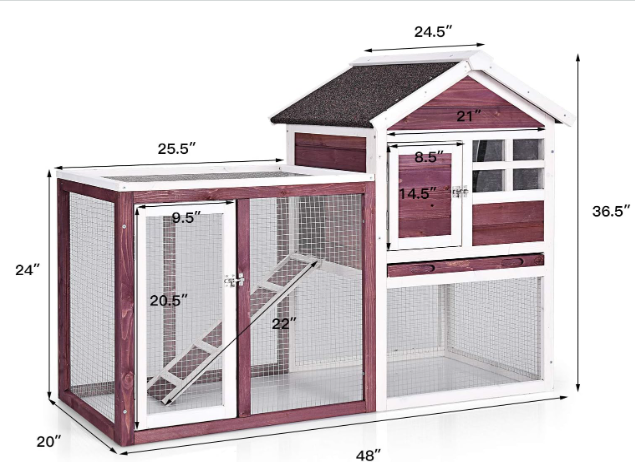 Tangkula Rabbit Hutch, Chicken Coop Pet House 