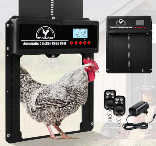 AECOJOY Automatic Chicken Coop Door with Timer&Light Sensor&Remote Control