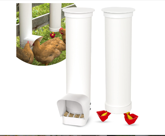 VOSON Hanging Chicken Feeder and Waterer 