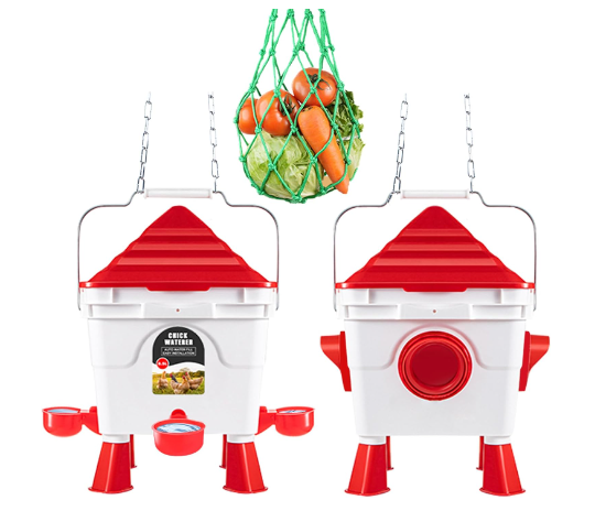 HOWUXZO Chicken Feeder and Waterer Set  