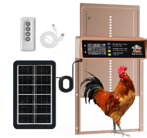 IBKINXX Automatic Chicken Coop Door Solar Powered,