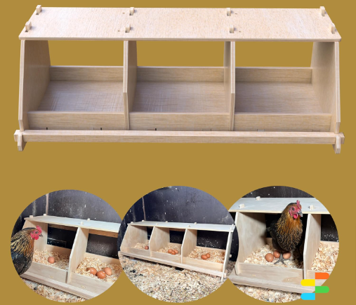 BLIPPIX Wooden Chicken Nesting Box 